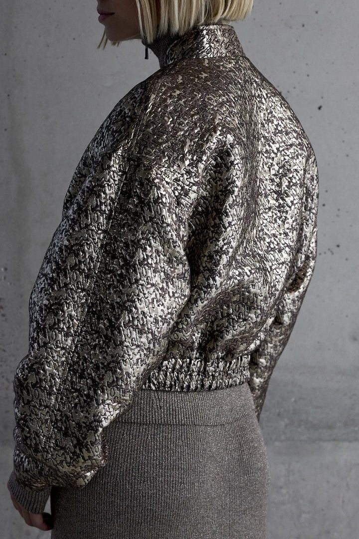 Femmes du Sud Paige Metallic Jacket – Bruin-77% Polyesther-termic, 12% MTF, 11% polyamide-DAMES JASSEN & JACKS-Bruin