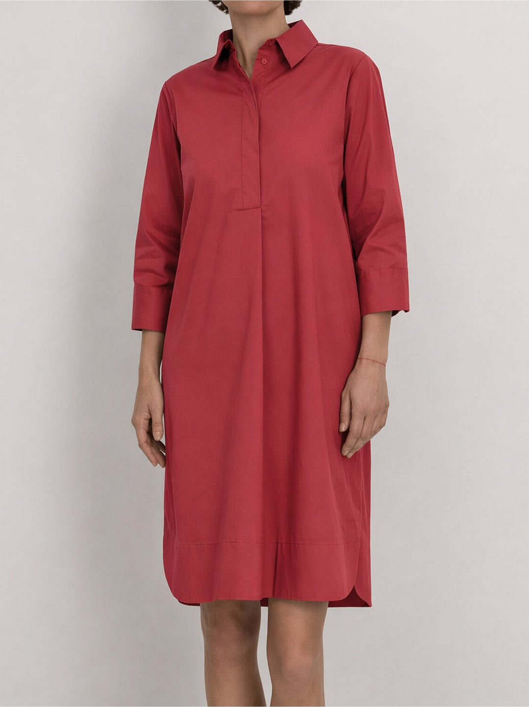 FFC Lange jurk – Rood-74% katoen, 23% polyamide, 3% elastaan-DAMES JURKEN-Rood