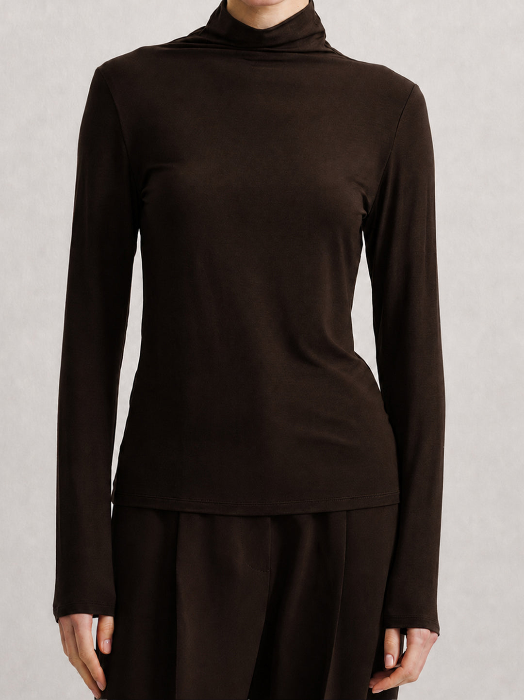 FFC Longsleeve – Bruin-95% modaal, 5% elastaan-DAMES TOPS & BLOUSES-Bruin
