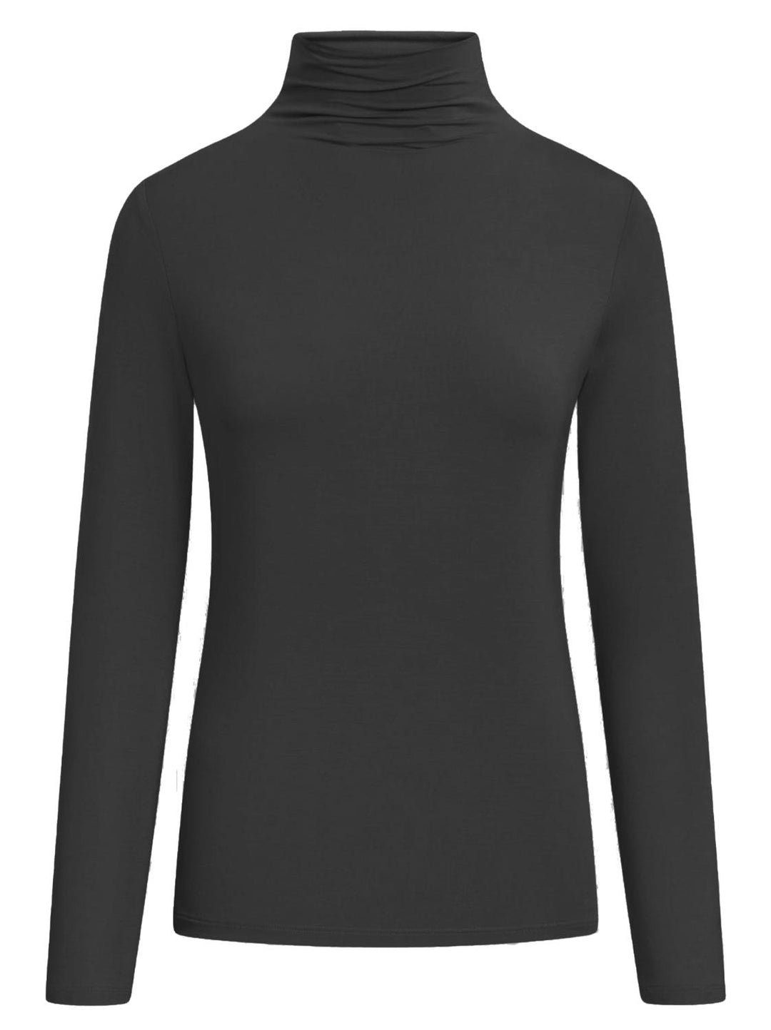 FFC shirt met col lange mouw-95% modaal, 5% elasthaan-DAMES TOPS & BLOUSES-Zwart