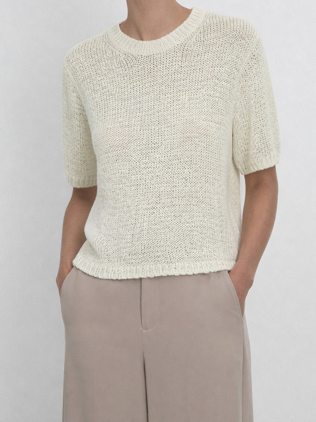 FFC Trui 1/2 Arm – Beige-75% katoen, 25% polyamide-DAMES TRUIEN & VESTEN-Beige