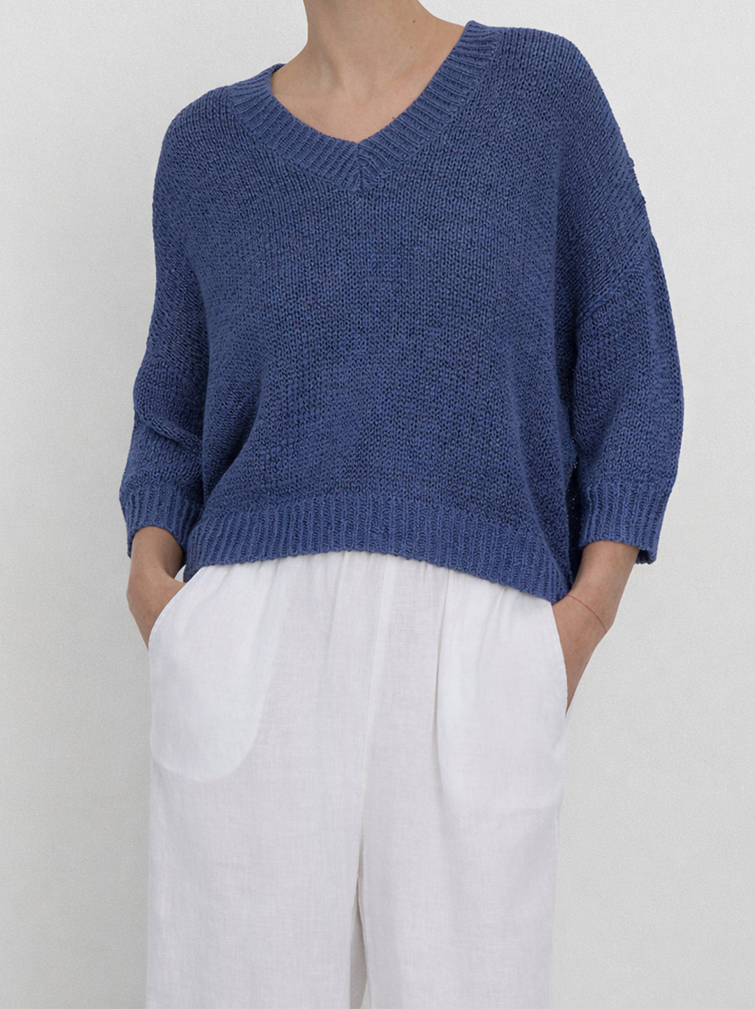 FFC Trui – Blauw-75% katoen, 25% polyamide-DAMES TRUIEN & VESTEN-Blauw