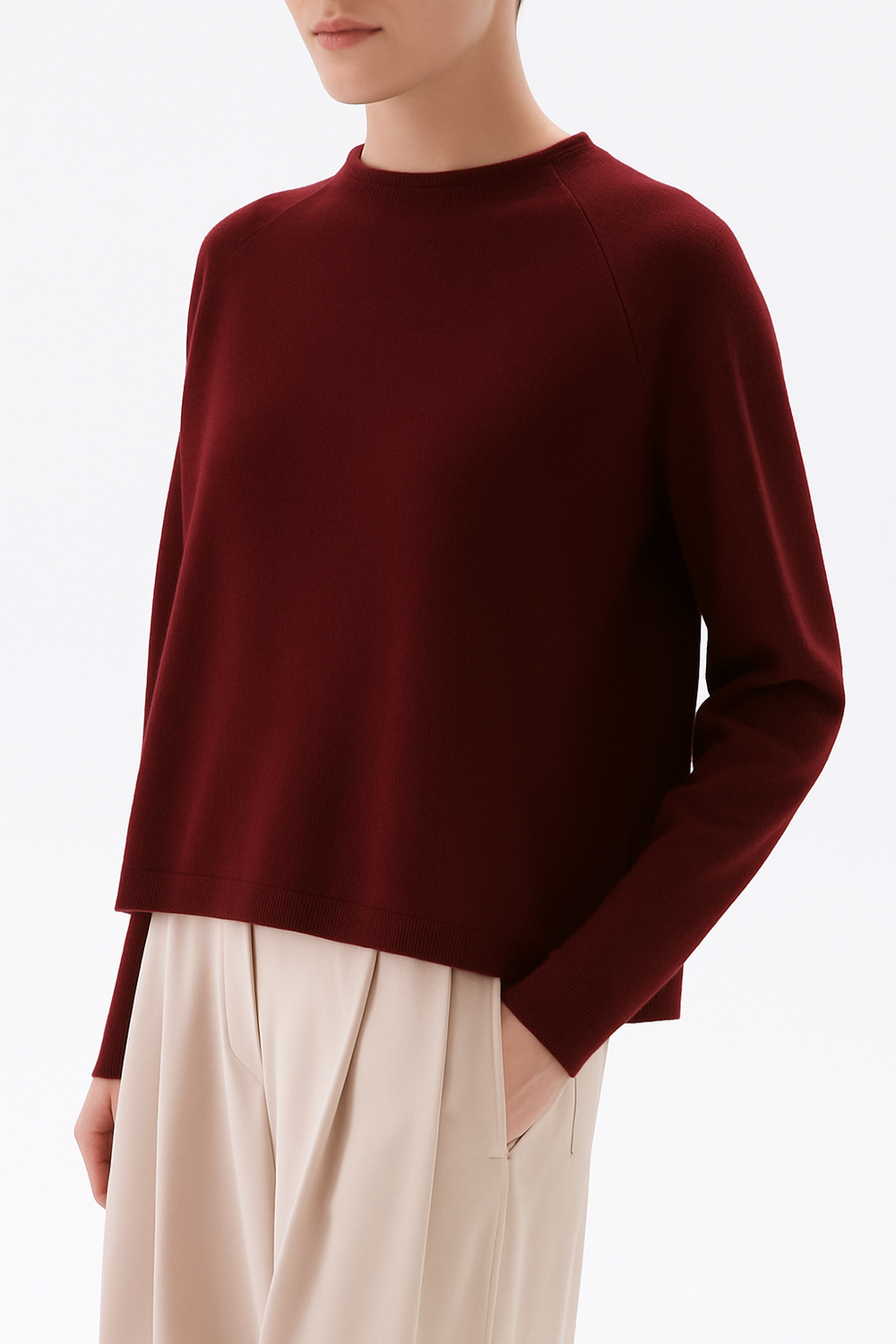 FFC Trui – Bordeaux-70% wol, 30% cashmere-DAMES TRUIEN & VESTEN-Rood