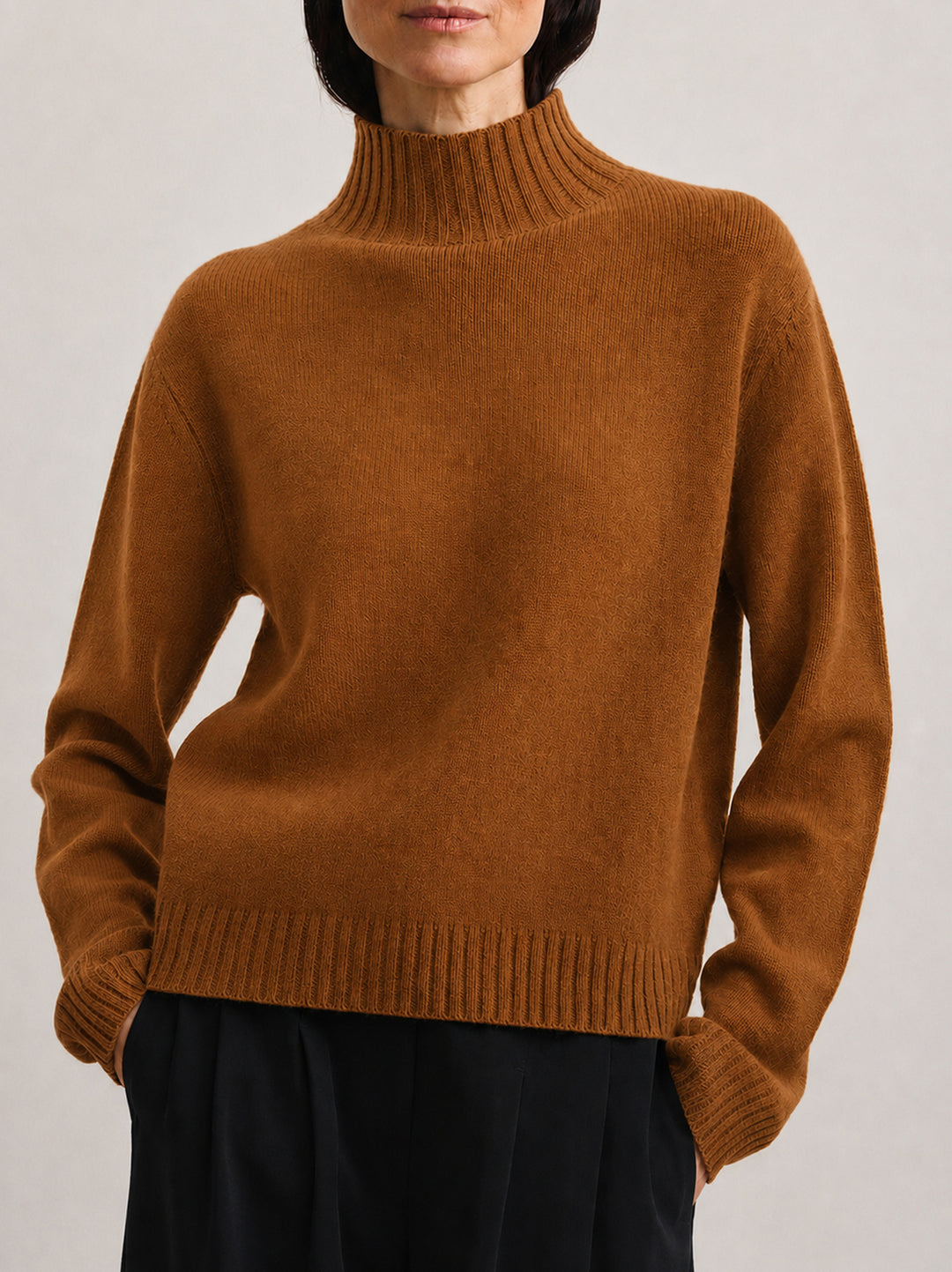 FFC Trui – Bruin-70% wol, 30% kasjmier-DAMES TRUIEN & VESTEN-Bruin