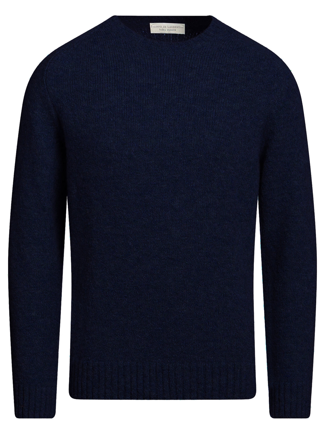 Filippo de Laurentiis Baby Alpaca Trui GC3MLM-60% alpaca, 25% wol, 15% polyamide-HEREN TRUIEN & VESTEN-Blauw