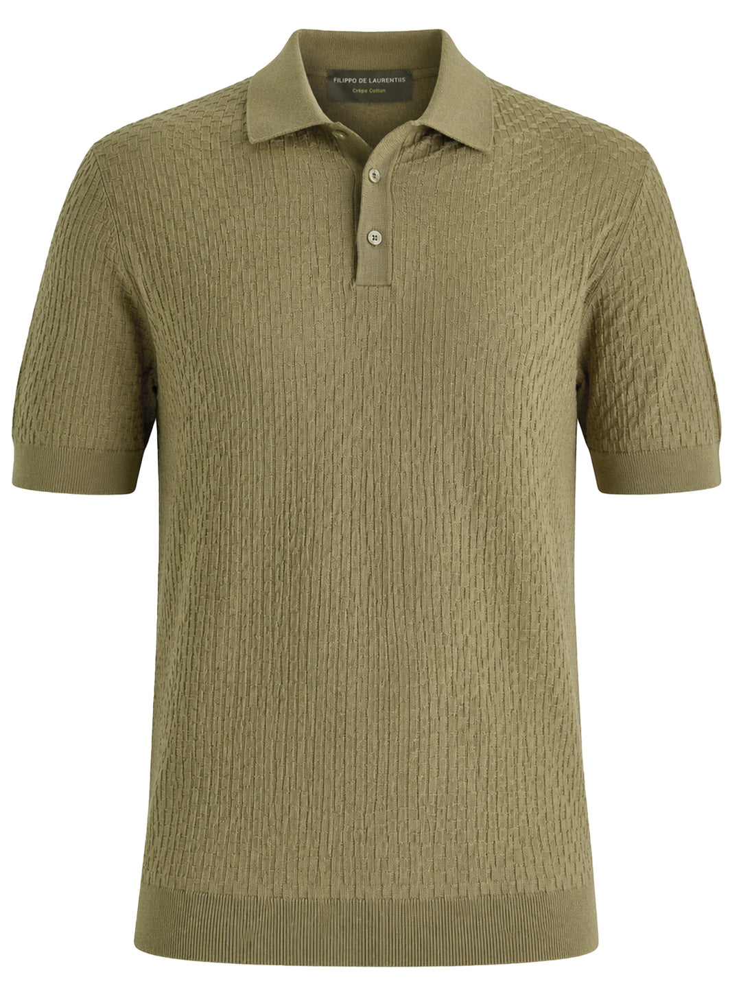 Filippo de Laurentiis Basket Stitch Polo - Groen-100% katoen-HEREN POLO'S & T-SHIRTS-Groen