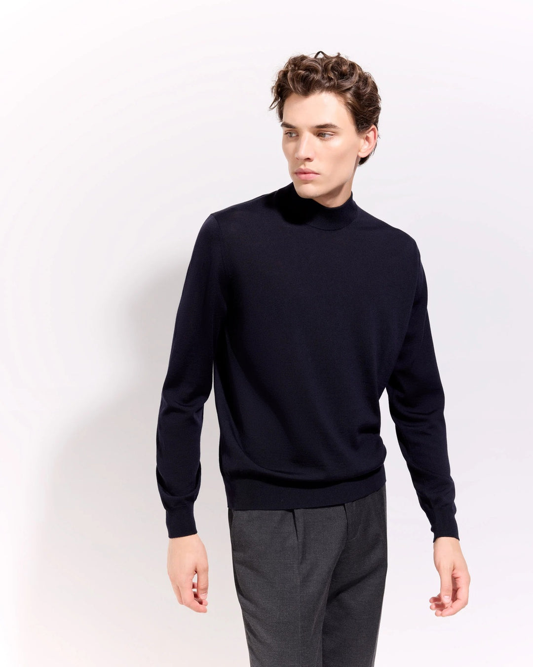 Filippo de Laurentiis Merino Coltrui – Zwart-100% merino wol-HEREN TRUIEN & VESTEN-Zwart