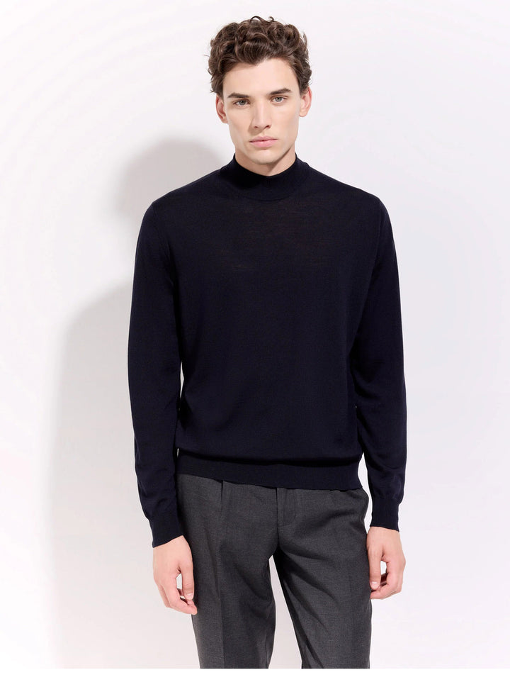 Filippo de Laurentiis Merino Coltrui – Zwart-100% merino wol-HEREN TRUIEN & VESTEN-Zwart