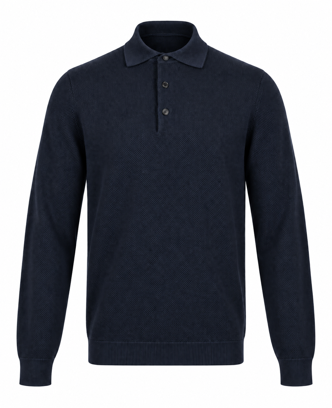 Filippo de Laurentiis Merino Polo – Blauw-100% merino wol-HEREN POLO'S & T-SHIRTS-Blauw