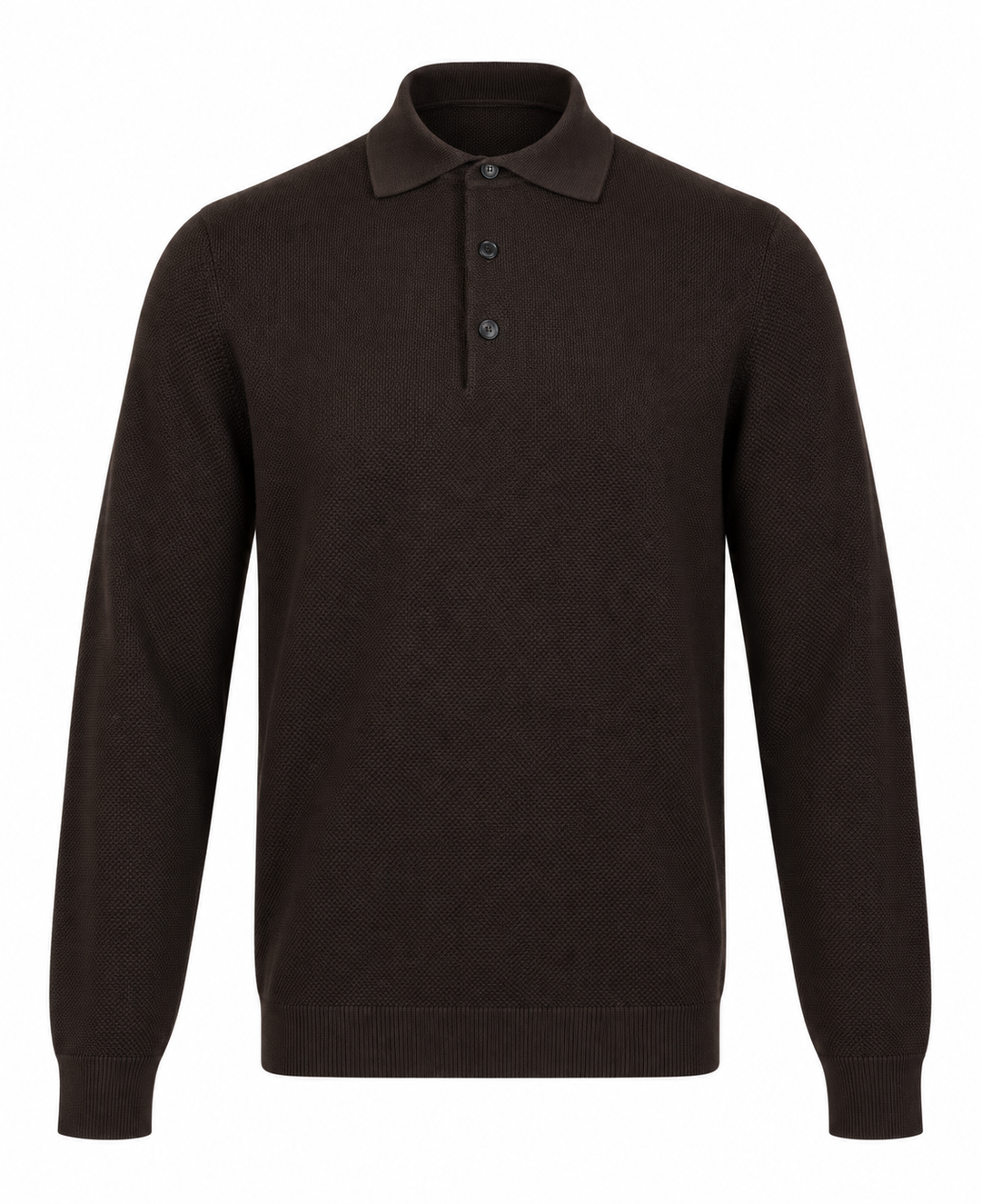 Filippo de Laurentiis Merino Polo – Bruin-100% merino wol-HEREN POLO'S & T-SHIRTS-Bruin