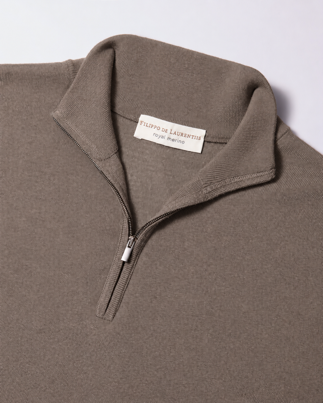 Filippo de Laurentiis Merinowol Half Zip – Grijs-100% merino wol-HEREN TRUIEN & VESTEN-Grijs