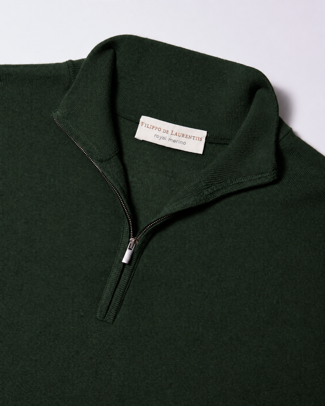 Filippo de Laurentiis Merinowol Half Zip – Groen-100% merino wol-HEREN TRUIEN & VESTEN-Groen