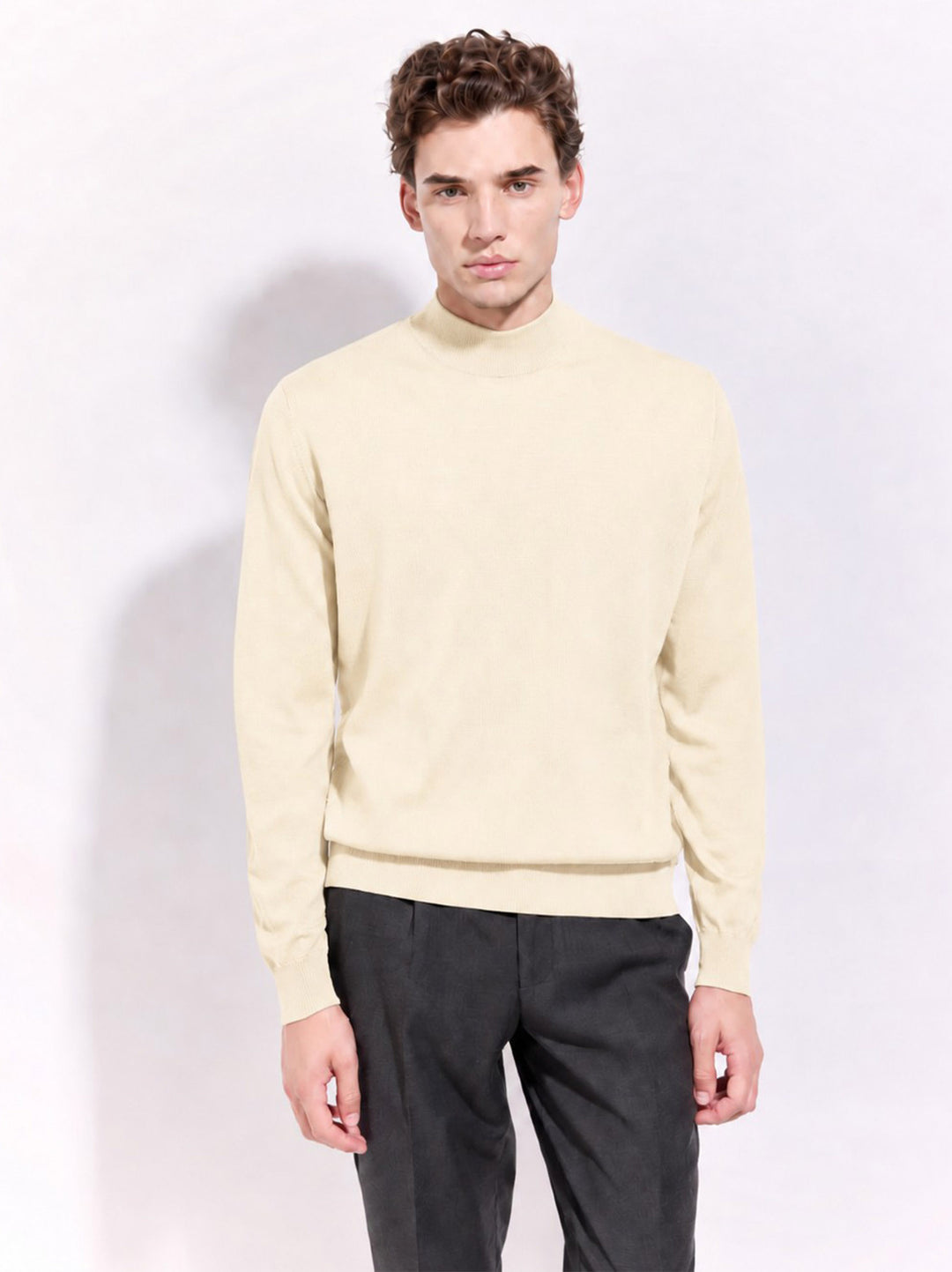 Filippo de Laurentiis Merinowollen Coltrui – Room-100% merino wol-HEREN TRUIEN & VESTEN-Room