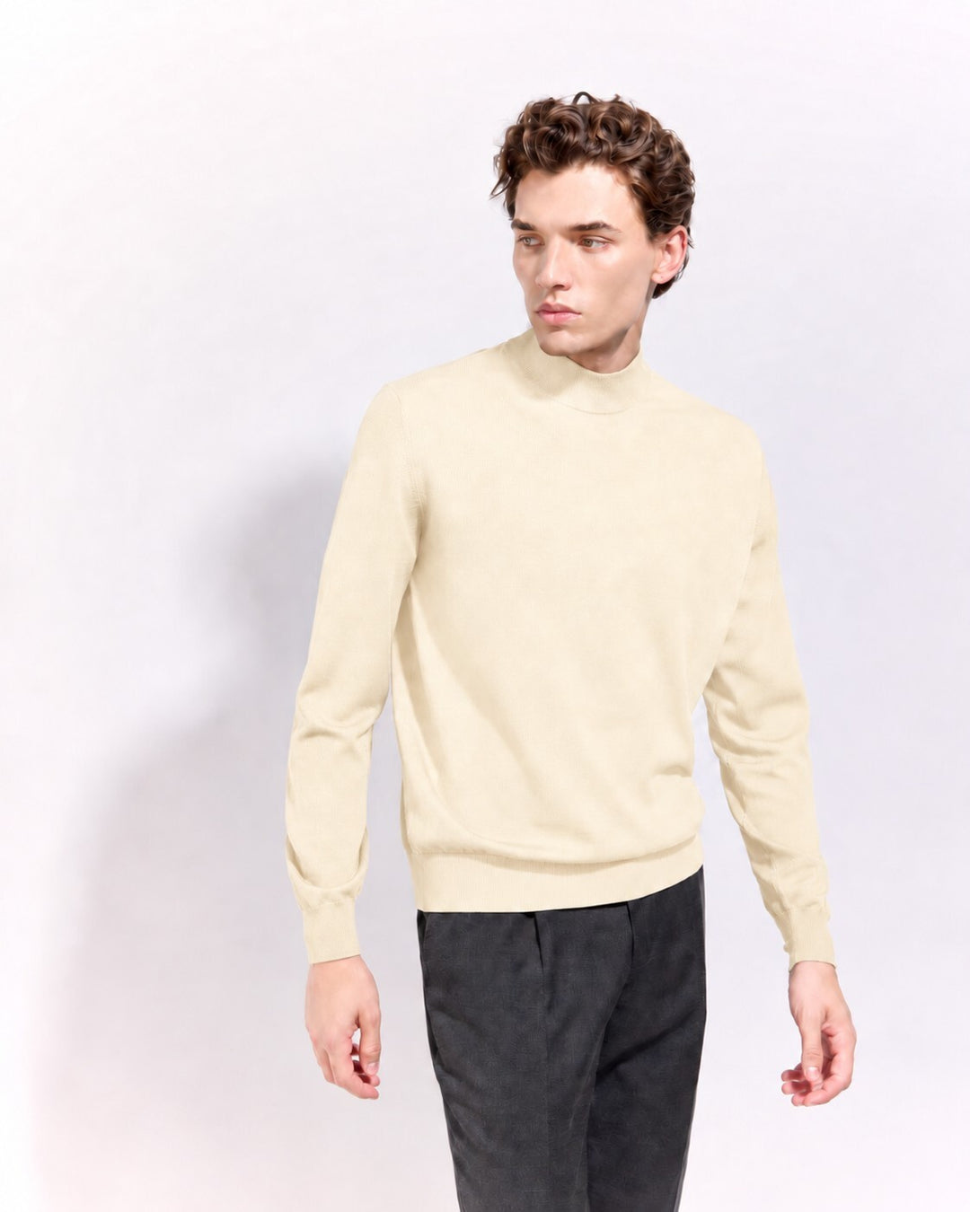 Filippo de Laurentiis Merinowollen Coltrui – Room-100% merino wol-HEREN TRUIEN & VESTEN-Room