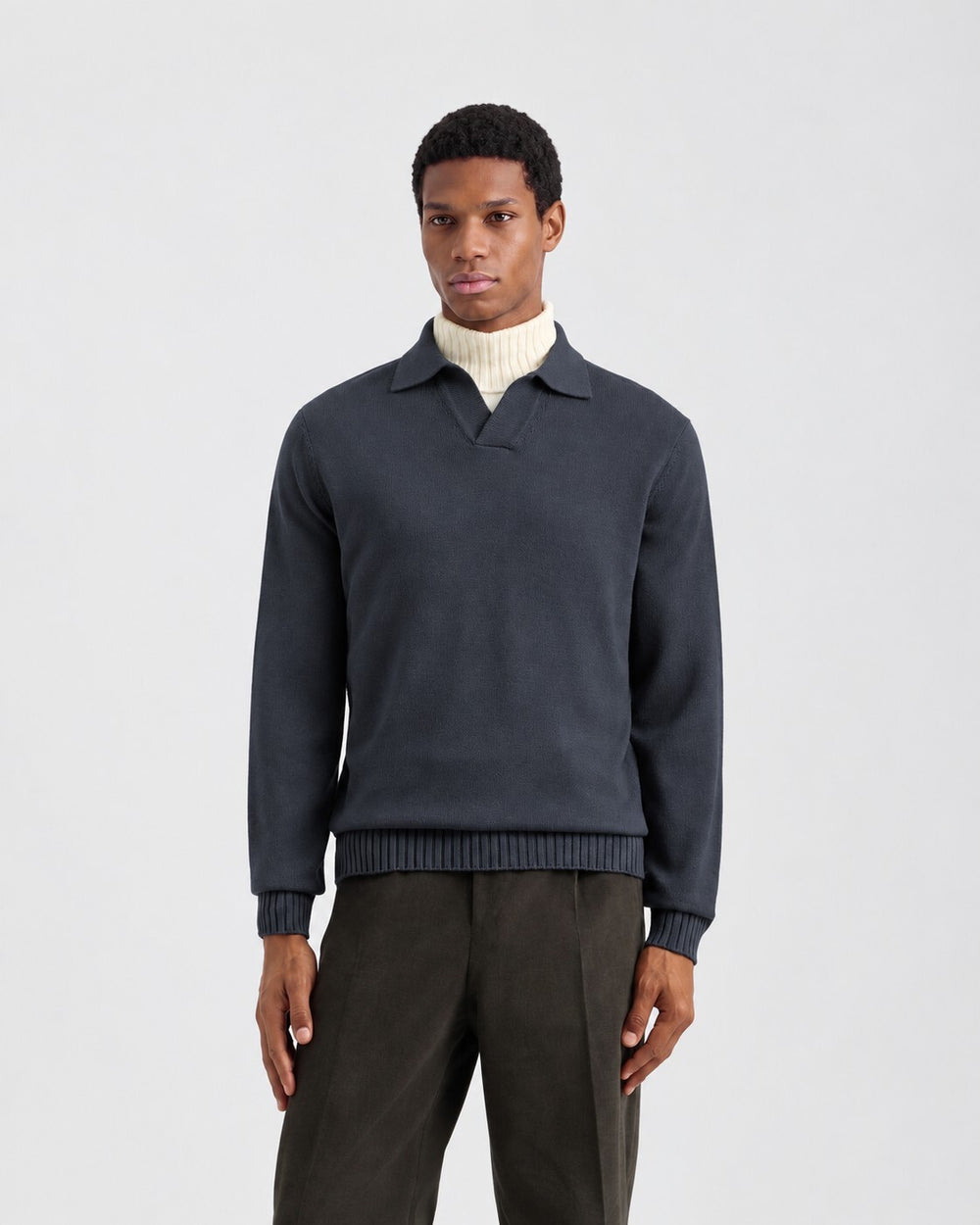Filippo de Laurentiis Skipper Polo – Antraciet-100% merino wol-HEREN TRUIEN & VESTEN-Antraciet
