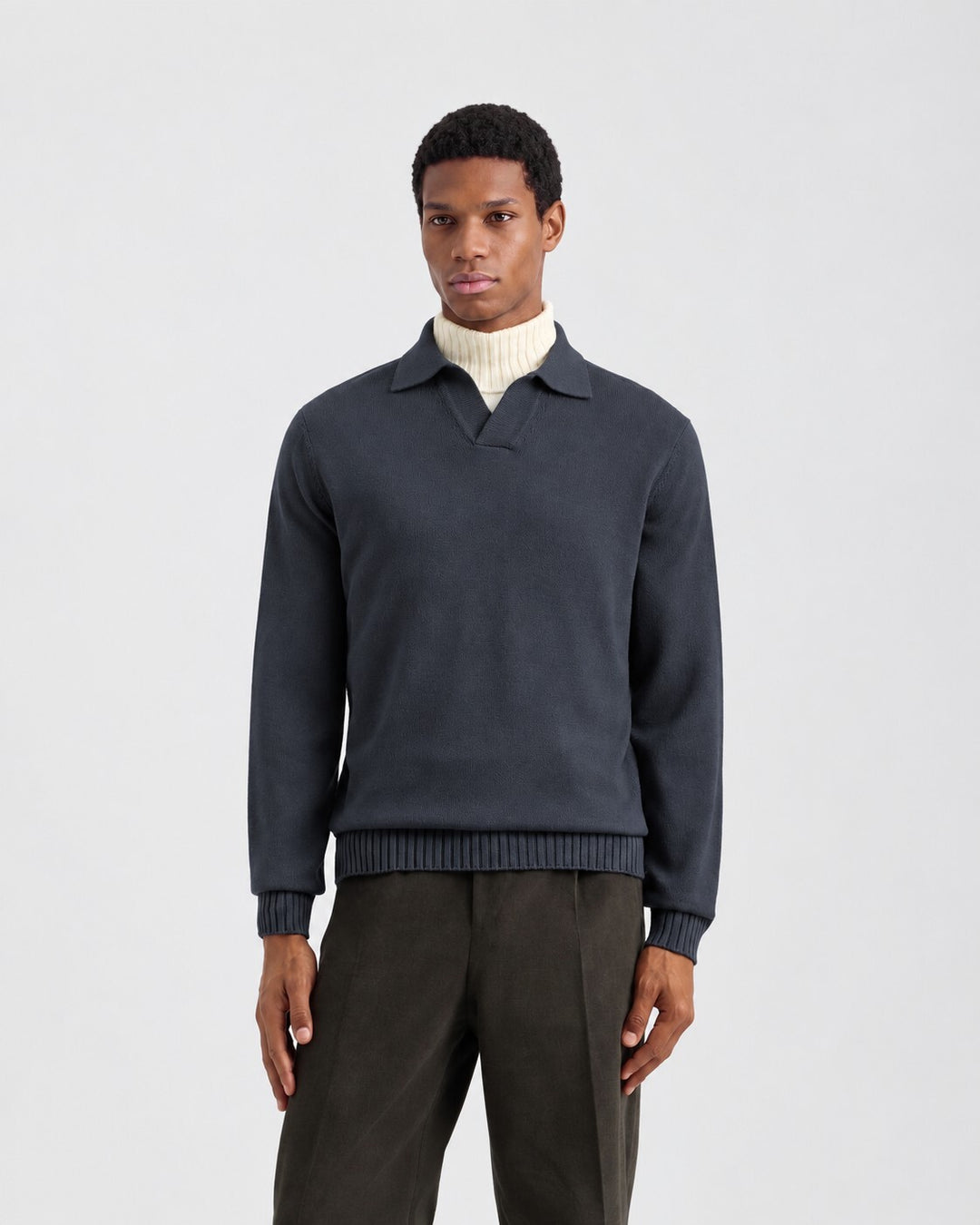 Filippo de Laurentiis Skipper Polo – Antraciet-100% merino wol-HEREN TRUIEN & VESTEN-Antraciet