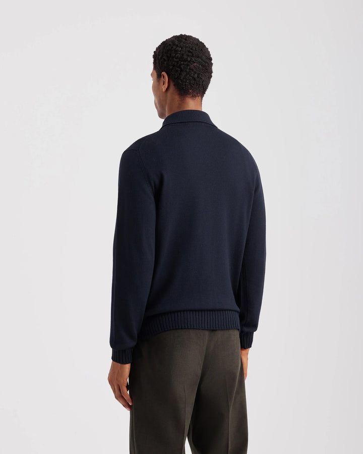 Filippo de Laurentiis Skipper Polo Trui – Blauw-100% merino wol-HEREN TRUIEN & VESTEN-Blauw