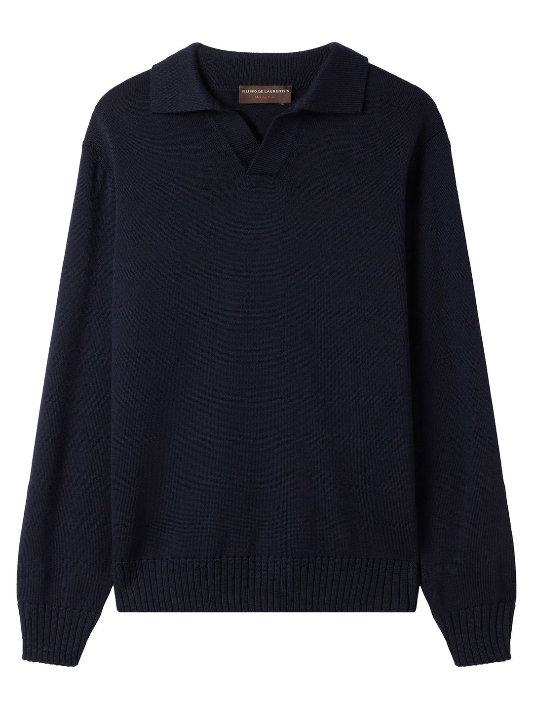 Filippo de Laurentiis Skipper Polo Trui – Blauw-100% merino wol-HEREN TRUIEN & VESTEN-Blauw