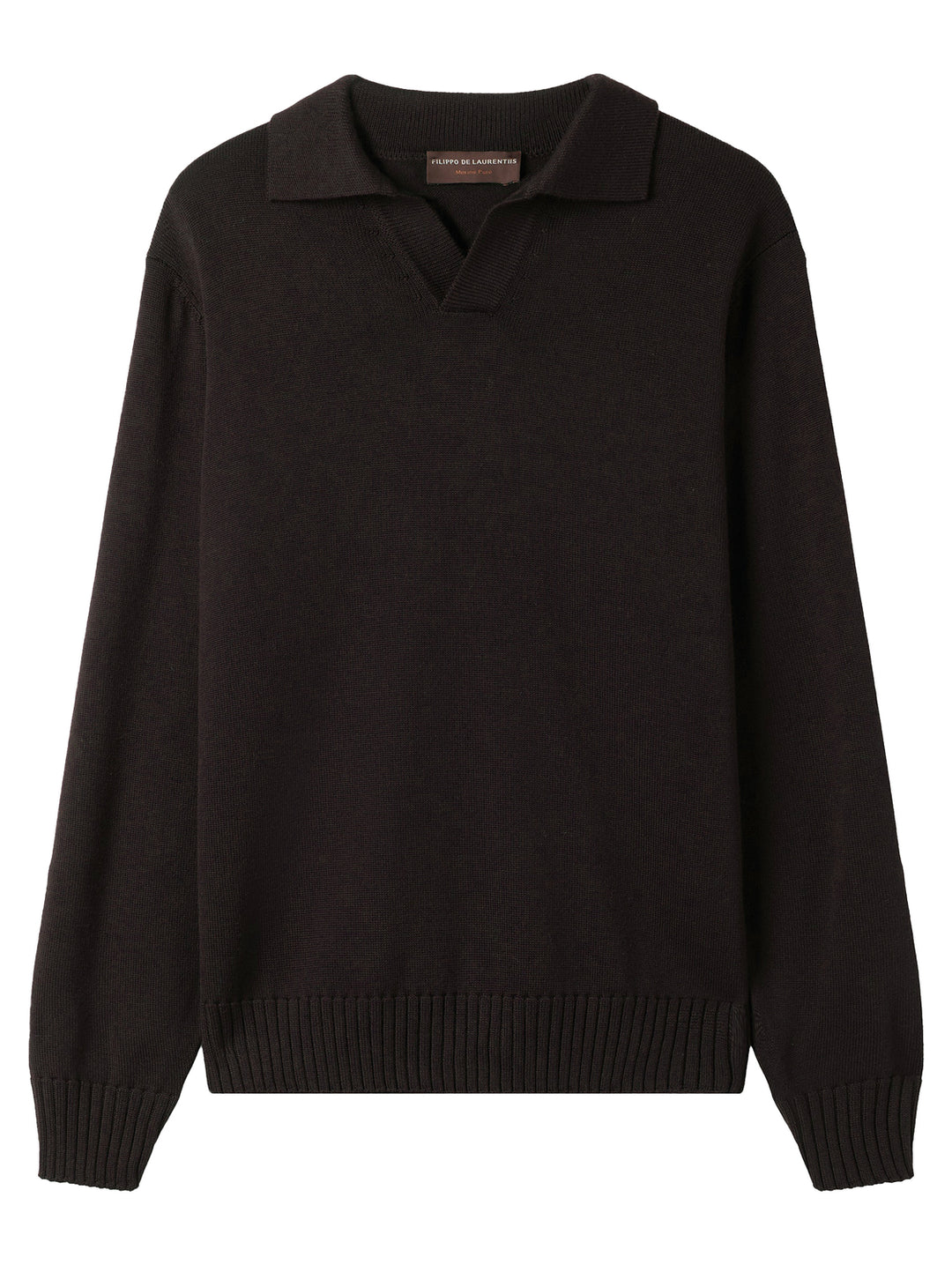 Filippo de Laurentiis Skipper Polo Trui – Bruin-100% merino wol-HEREN TRUIEN & VESTEN-Bruin