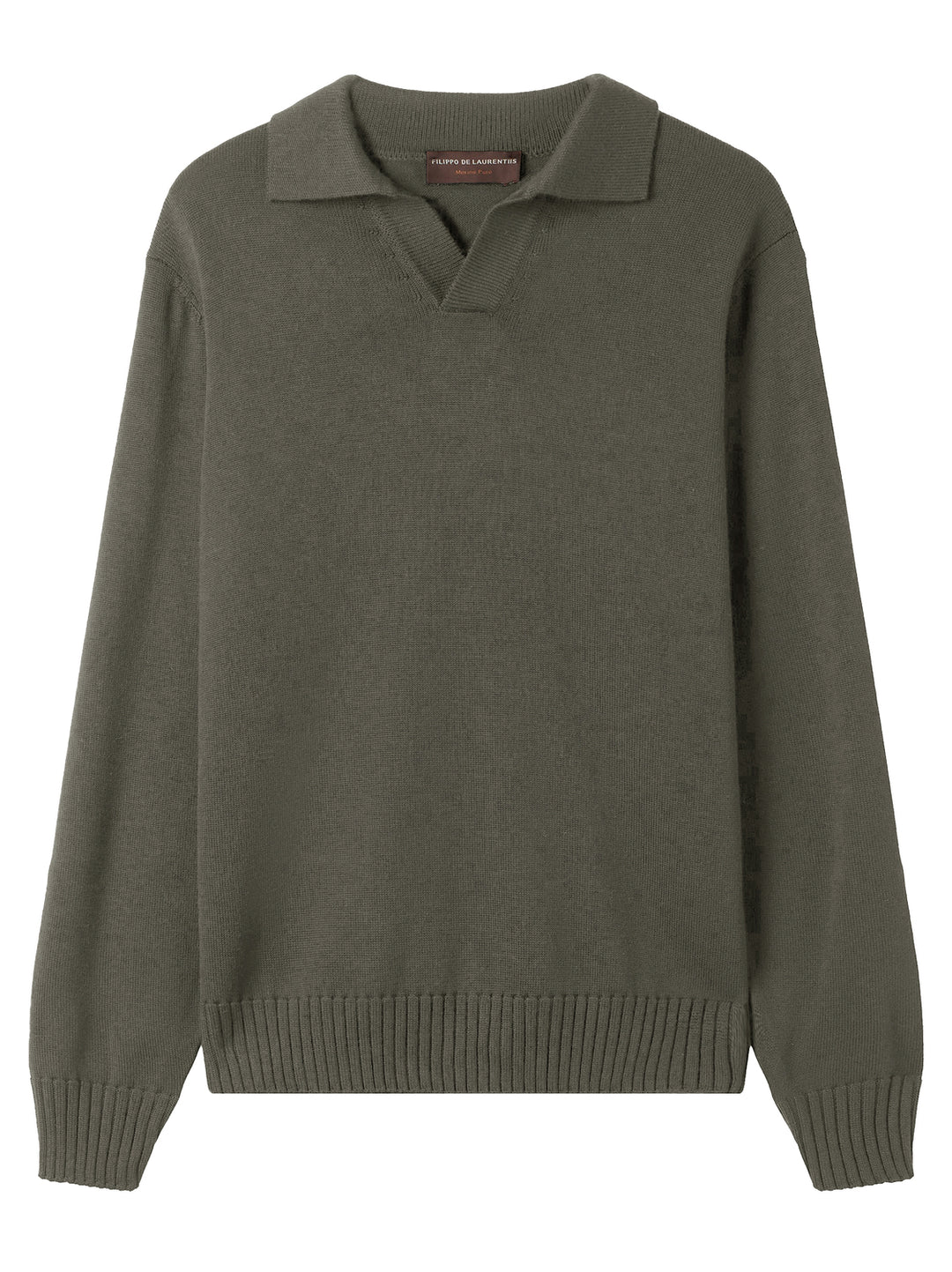 Filippo de Laurentiis Skipper Polo Trui – Grijs-100% merino wol-HEREN TRUIEN & VESTEN-Grijs
