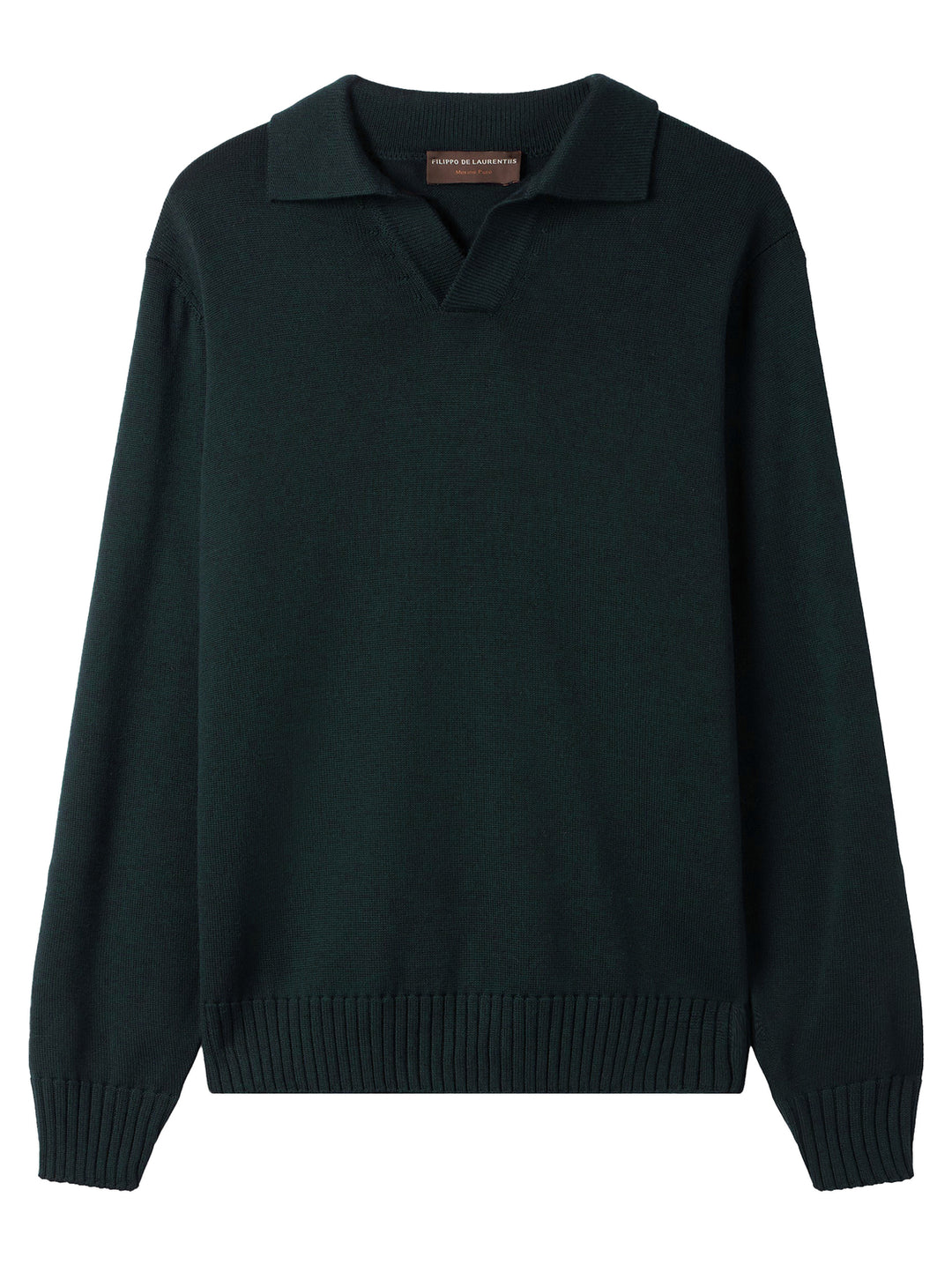 Filippo de Laurentiis Skipper Polo Trui – Groen-100% merino wol-HEREN TRUIEN & VESTEN-Groen