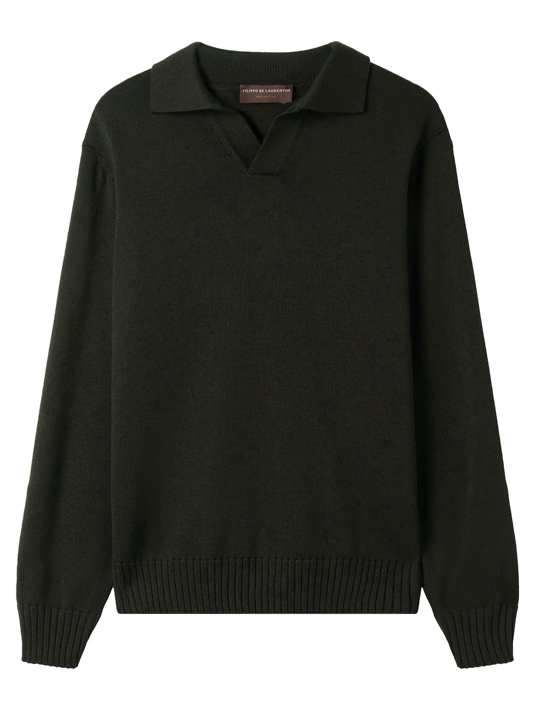 Filippo de Laurentiis Skipper Polo Trui – Groen-100% merino wol-HEREN TRUIEN & VESTEN-Groen