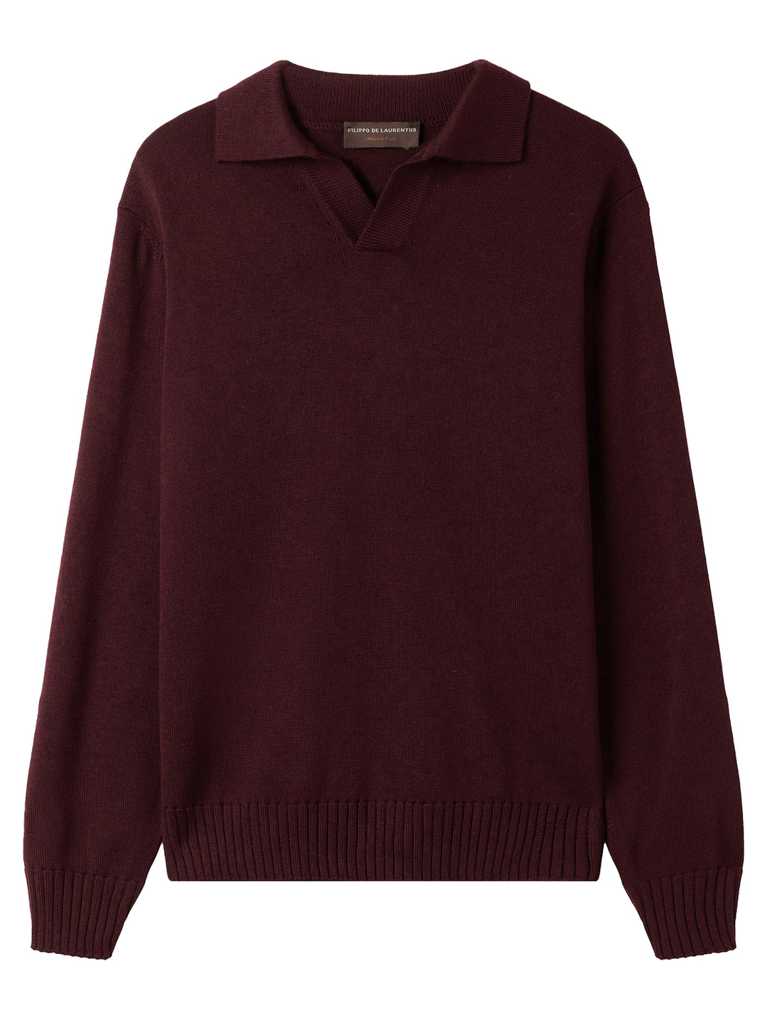 Filippo de Laurentiis Skipper Polo Trui – Rood-100% merino wol-HEREN TRUIEN & VESTEN-Rood