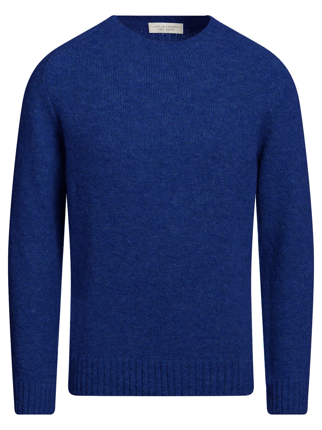 Filippo de Laurentiis Trui Baby Alpaca GC3MLM-60% alpaca, 25% wol, 15% polyamide-HEREN TRUIEN & VESTEN-Blauw