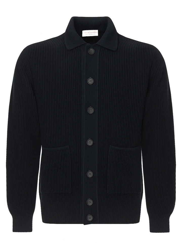 Filippo de Laurentiis – Vest Blauw-90% merinowol, 10% cashmere-HEREN TRUIEN & VESTEN-Blauw