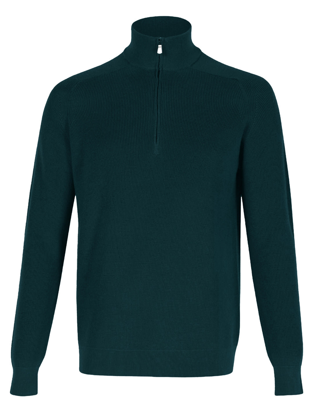 Filippo de Laurentiis – Zip Neck Trui Groen-100% merinowol-HEREN TRUIEN & VESTEN-Groen