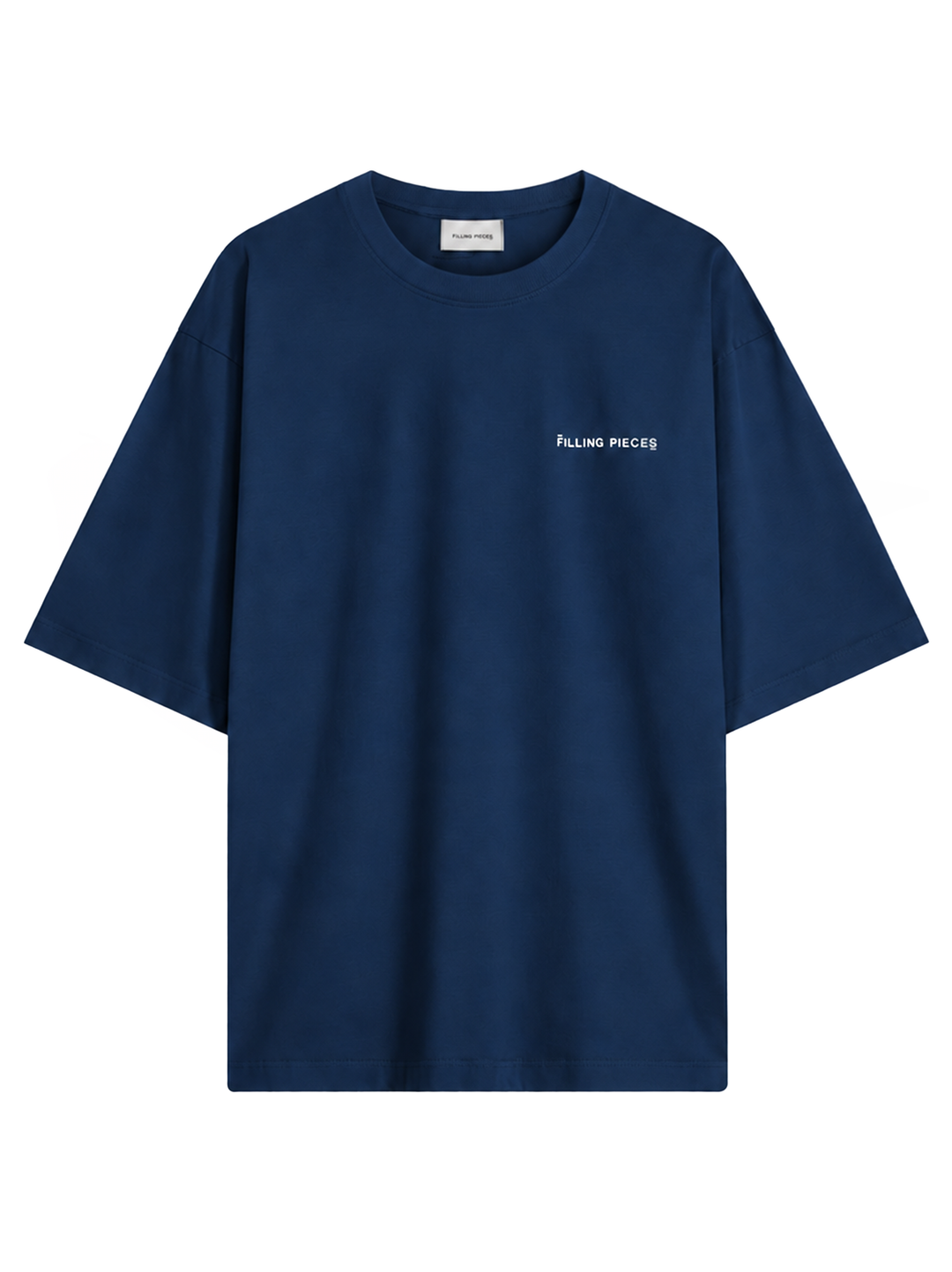 Filling Pieces Boxy T-shirt – Blauw-100% katoen-HEREN POLO'S & T-SHIRTS-Blauw