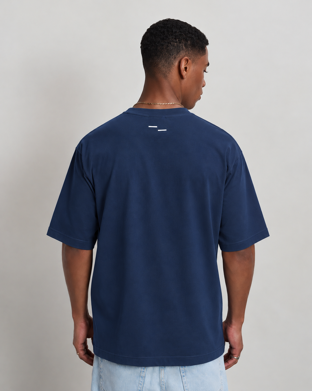 Filling Pieces Boxy T-shirt – Blauw-100% katoen-HEREN POLO'S & T-SHIRTS-Blauw