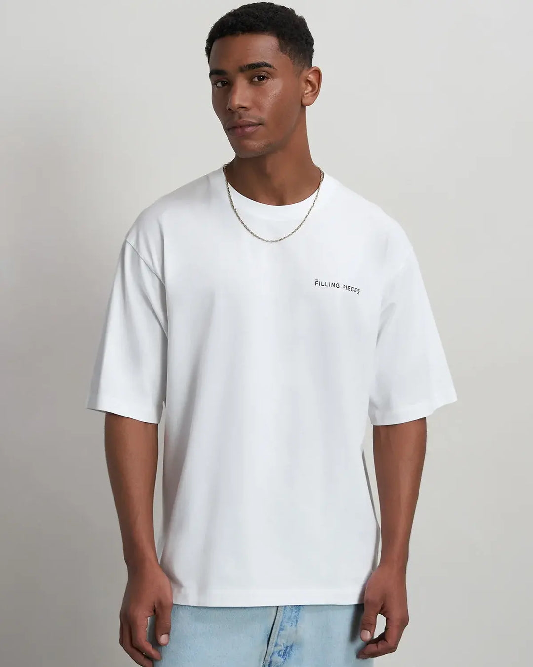 Filling Pieces Boxy T-shirt – Wit-100% katoen-HEREN POLO'S & T-SHIRTS-Wit