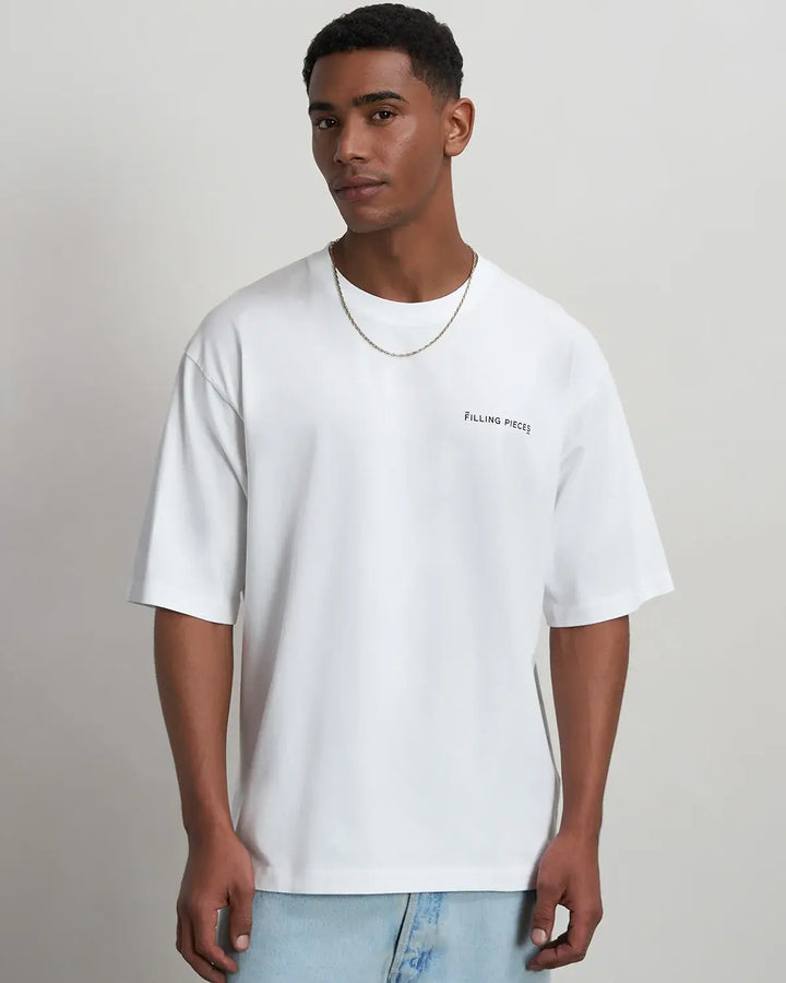Filling Pieces Boxy T-shirt – Wit-100% katoen-HEREN POLO'S & T-SHIRTS-Wit