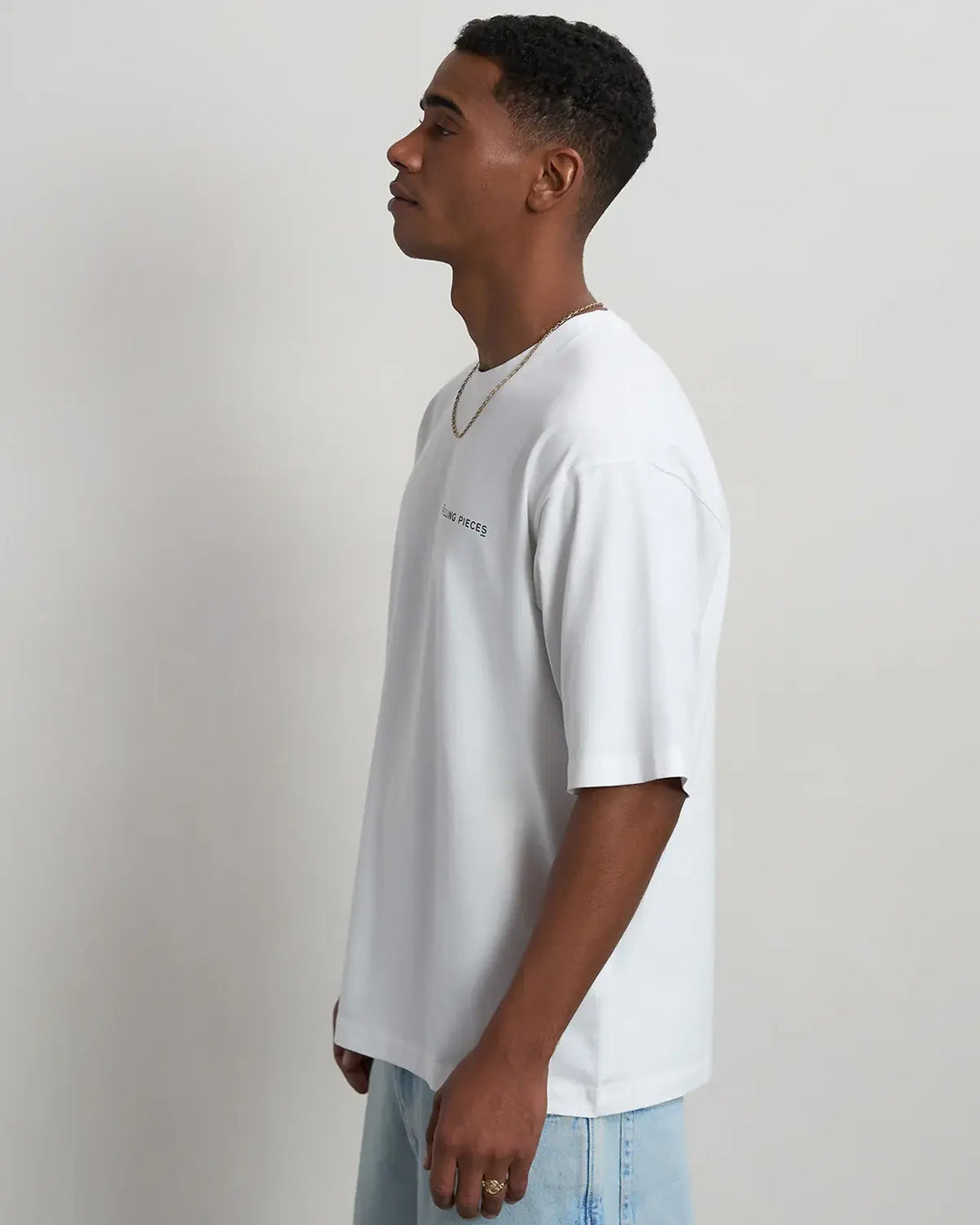 Filling Pieces Boxy T-shirt – Wit-100% katoen-HEREN POLO'S & T-SHIRTS-Wit