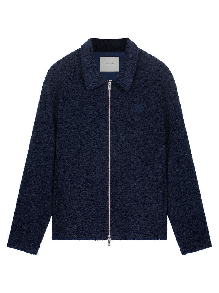 Filling Pieces Coach Jacket Sherpa – Blauw-100% polyester-HEREN JASSEN & JACKS-Blauw