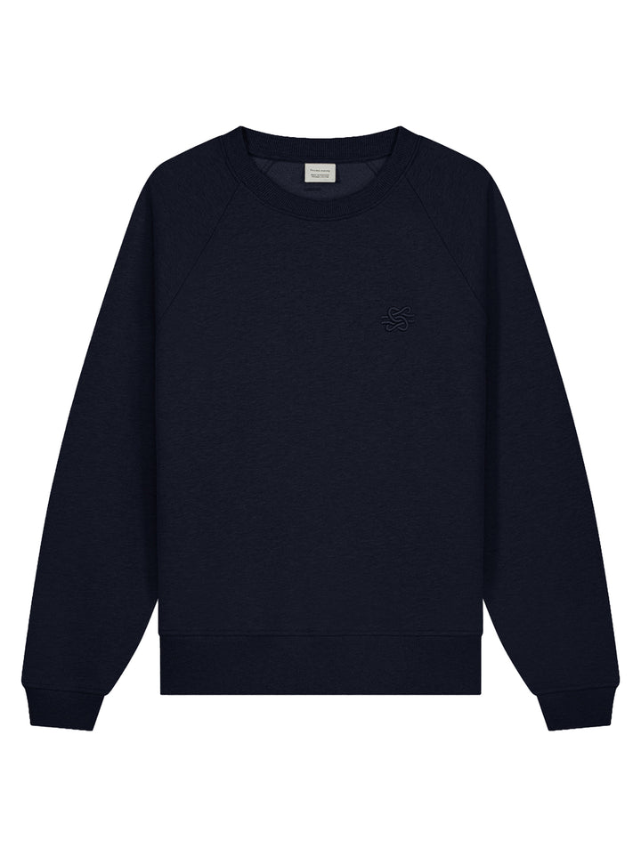 Filling Pieces Embroidered Sweatshirt – Navy-100% katoen-HEREN TRUIEN & VESTEN-Blauw
