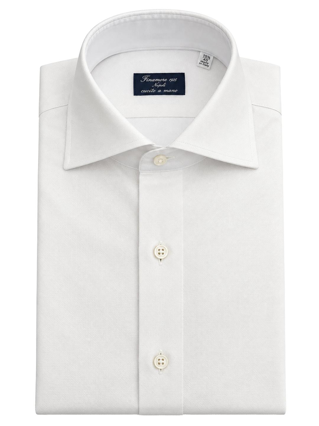 Finamore EDUARDO Overhemd – Wit-100% katoen-HEREN SHIRTS-Wit