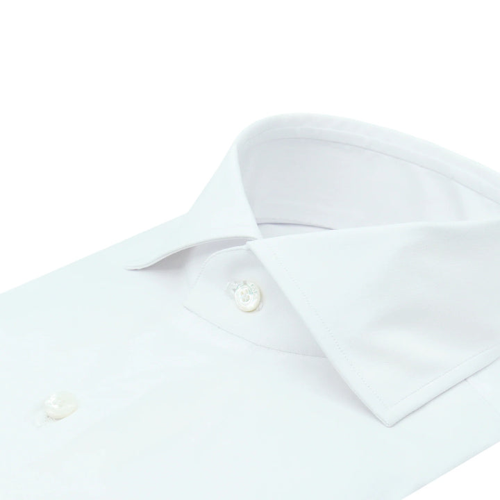 Finamore Napoli Eduardo RF stretch white-78% katoen, 18% polyamide, 4% elasthaan-HEREN SHIRTS-Wit