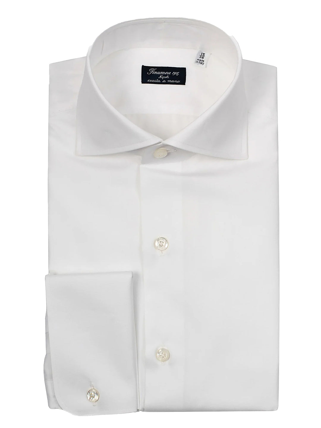 Finamore NAPOLI Eduardo RF white-100% katoen-HEREN SHIRTS-Wit