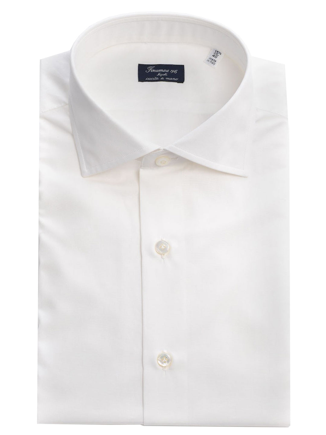Finamore NAPOLI Eduardo RF white-100% katoen-HEREN SHIRTS-Wit
