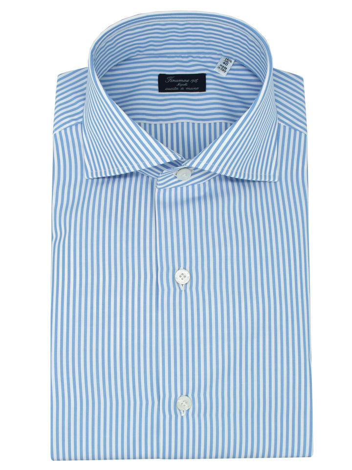 Finamore Napoli RF Shirt Blue-100% katoen-HEREN SHIRTS-Blauw