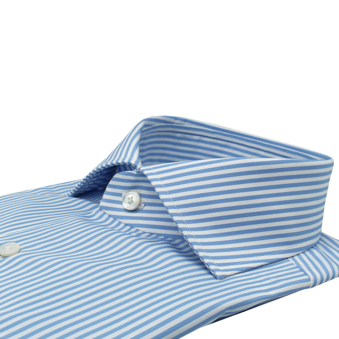 Finamore Napoli RF Shirt Blue-100% katoen-HEREN SHIRTS-Blauw