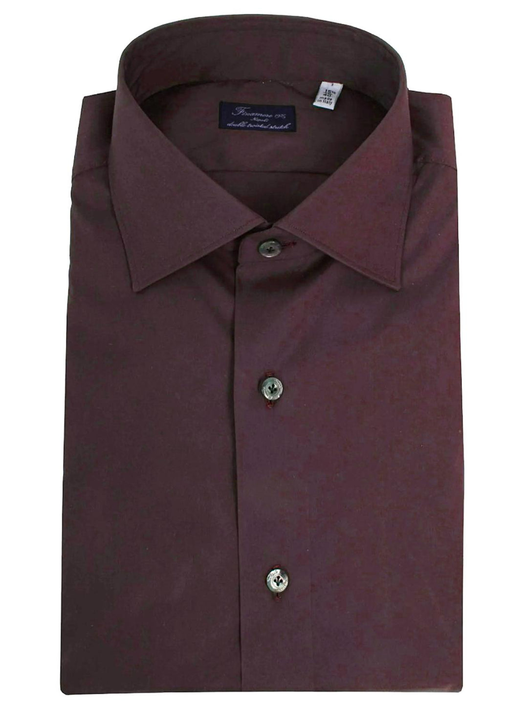 Finamore NAPOLI shirt Eduardo-72% katoen, 26% polyester, 2% elasthaan-HEREN SHIRTS-Bordeaux