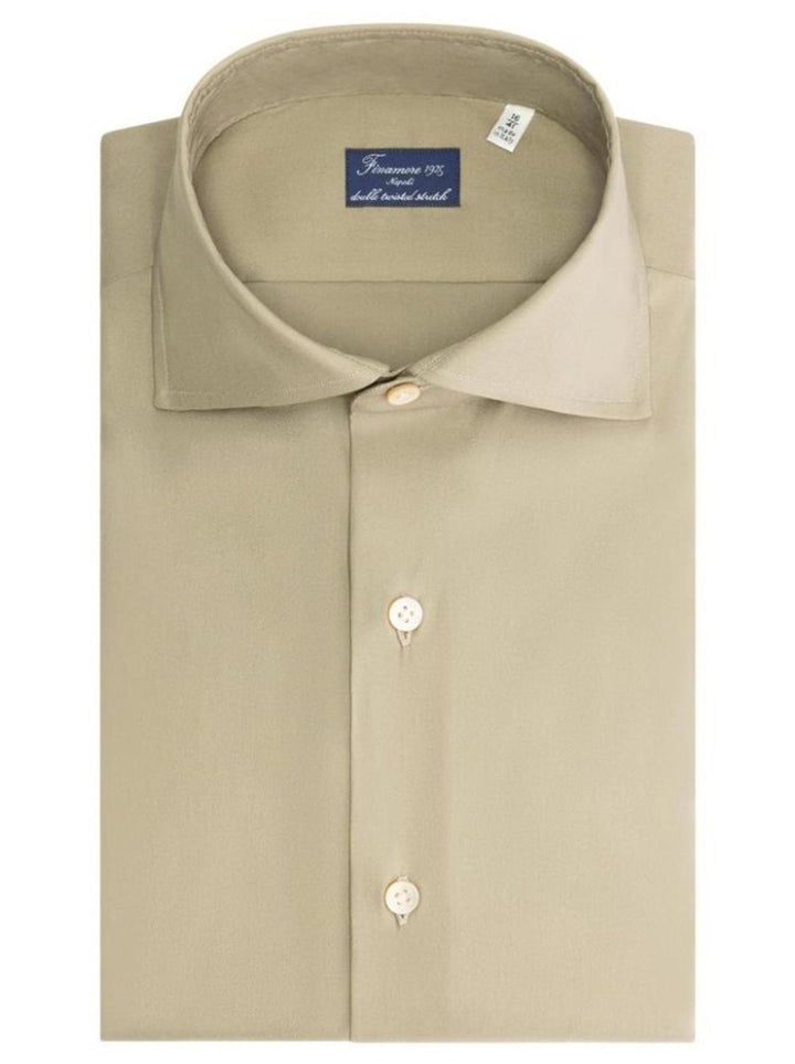 Finamore shirt Napoli Luigi-100% katoen-HEREN SHIRTS-Beige