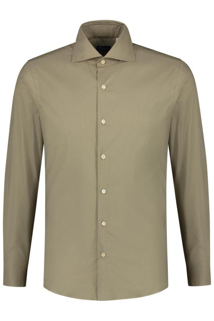 Finamore shirt Napoli Luigi-100% katoen-HEREN SHIRTS-Beige