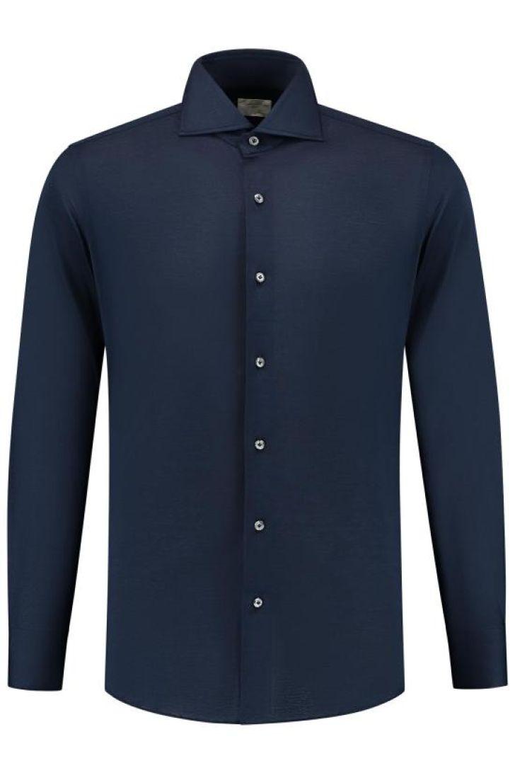 Finamore shirt Napoli Luigi-100% katoen-HEREN SHIRTS-Blauw