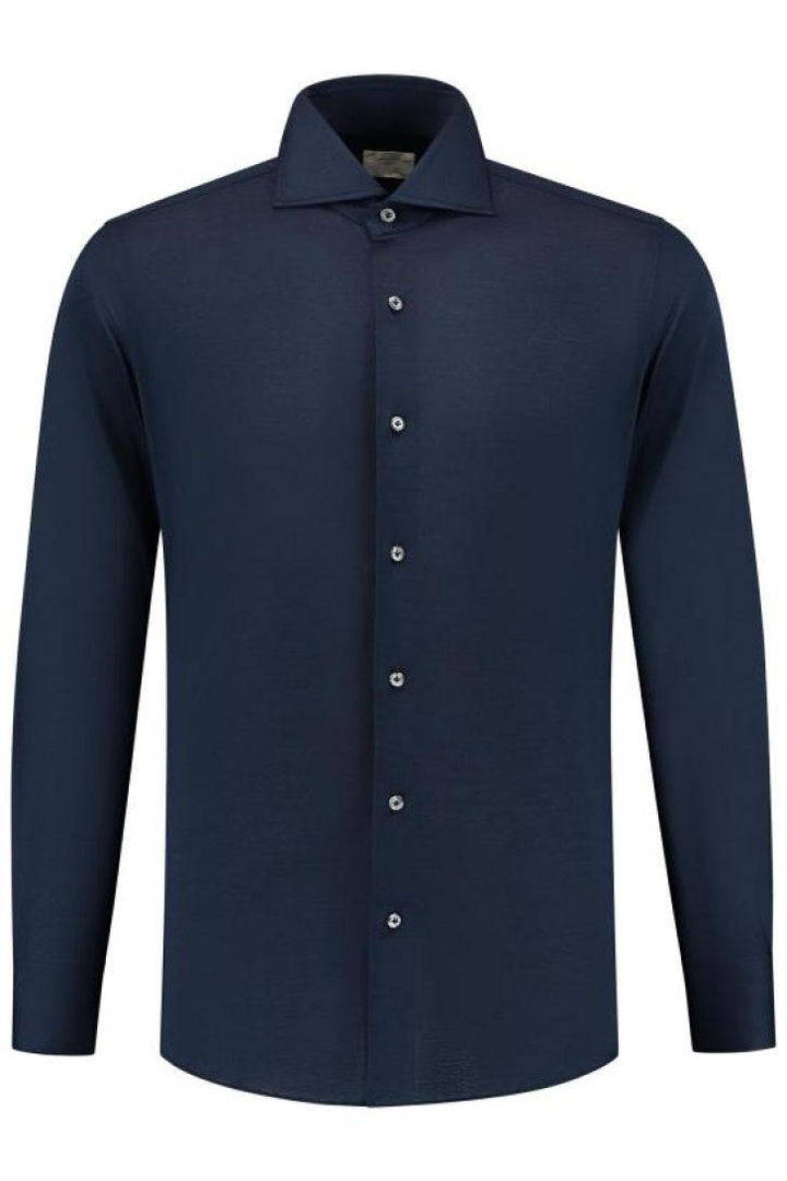 Finamore shirt Napoli Luigi-100% katoen-HEREN SHIRTS-Blauw
