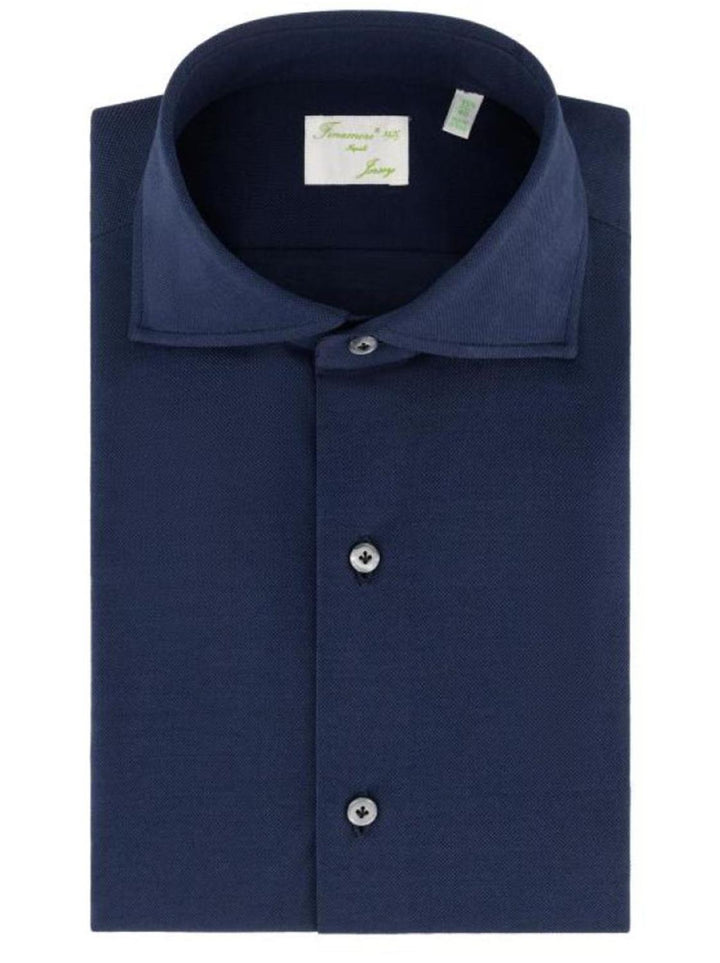 Finamore shirt Napoli Luigi-100% katoen-HEREN SHIRTS-Blauw