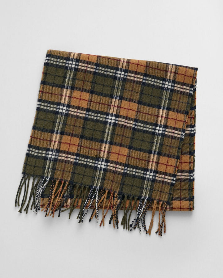 GANT multi check shawl-100% Wol-HEREN ACCESSOIRES-Groen